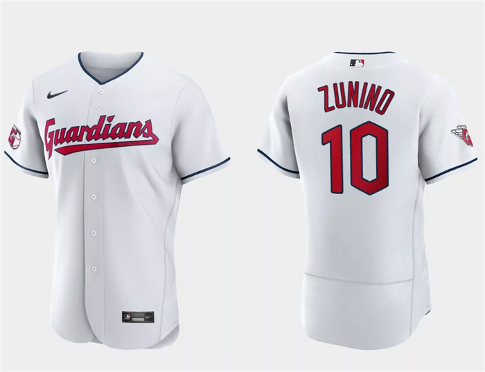 Cleveland Guardians #10 Mike Zunino White Flex Base Stitched Jersey