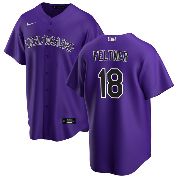 Colorado Rockies #18 Ryan Feltner Purple Stitched Jersey