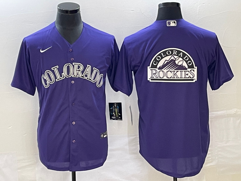 Colorado Rockies Purple Team Big Logo Stitched Jersey