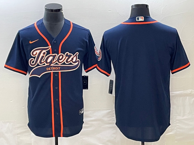 Detroit Tigers Blank Navy Cool Base Stitched Jersey