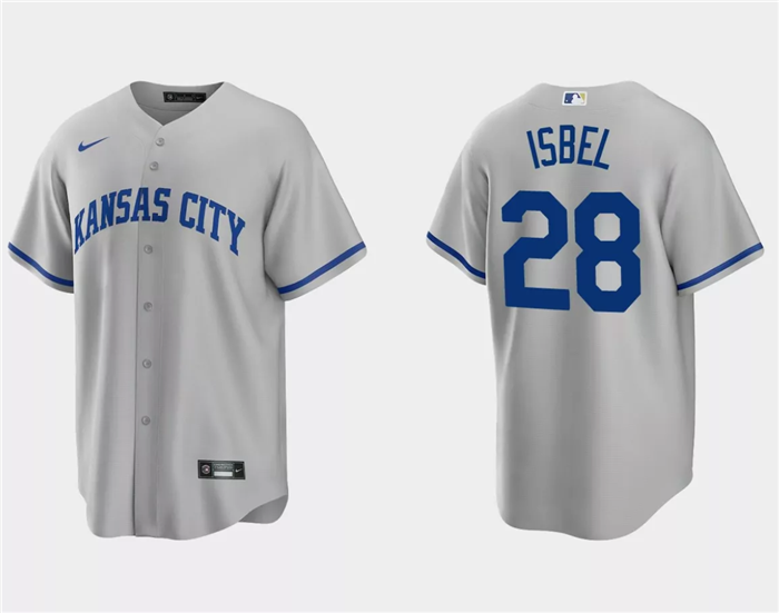 Kansas City Royals #28 Kyle Isbel Gray Cool Base Stitched Jersey
