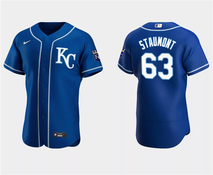 Kansas City Royals #63 Josh Staumont Royal Flex Base Stitched Jersey