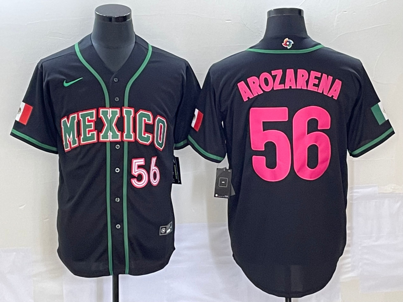 Mexico #56 Randy Arozarena 2023 Black World Classic With Patch Stitched Jersey