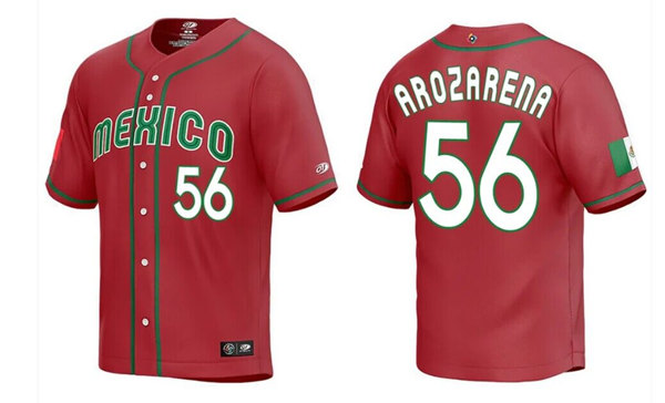 Mexico #56 Randy Arozarena 2023 Red Stitched Jersey