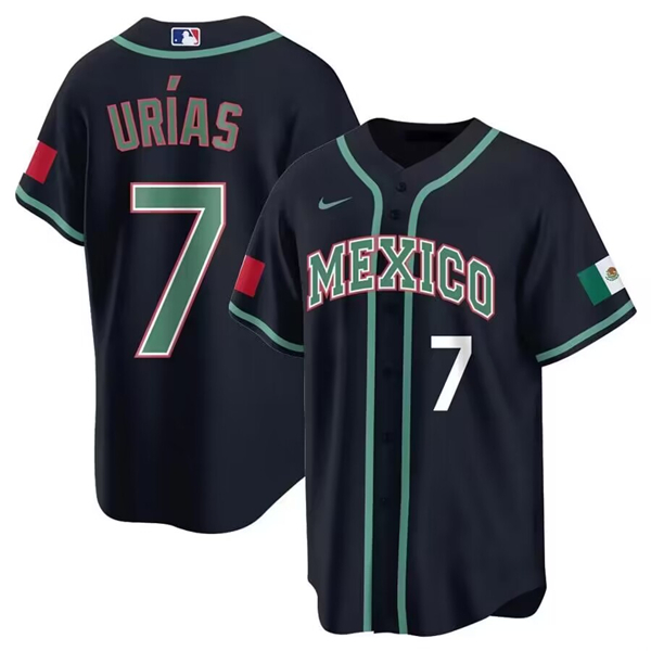 Mexico #7 Julio Urias 2023 Black World Classic Stitched Jersey