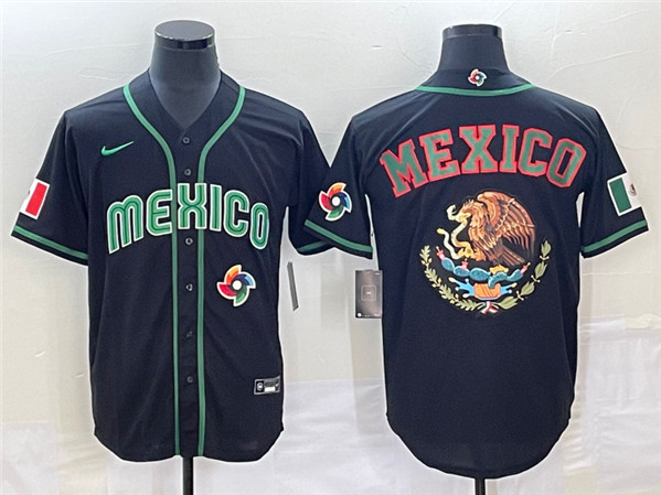 Mexico 2023 Black Team Big Logo World Classic Stitched Jersey