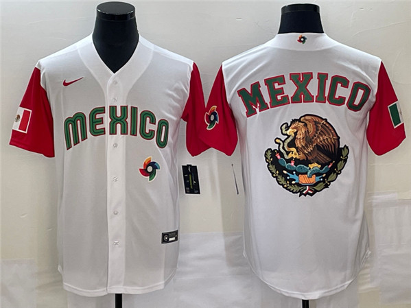 Mexico 2023 White Team Big Logo World Classic Stitched Jersey