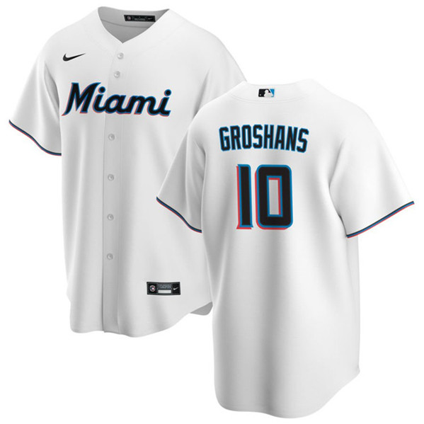 Miami Marlins #10 Yuli Gurriel White Cool Base Stitched Jersey