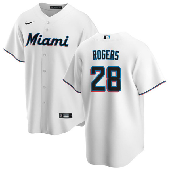 Miami Marlins #28 Trevor Rogers White Cool Base Stitched Jersey