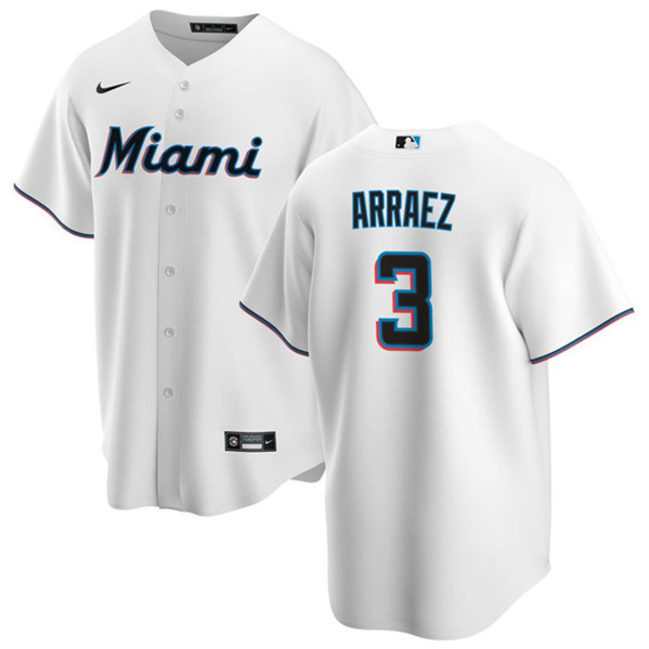 Miami Marlins #3 Luis Arraez White Cool Base Stitched Jersey