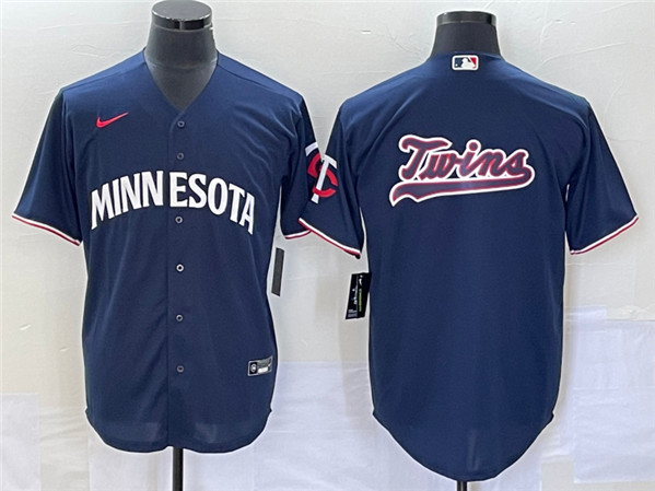Minnesota Twins With Name In Back Navy Cool Base Stitched Jersey