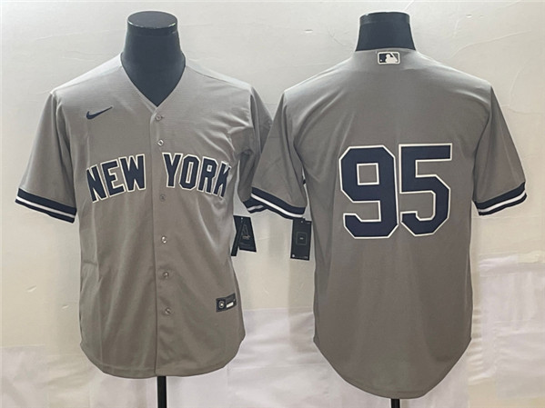 New York Yankees #95 Oswaldo Cabrera Gray Cool Base Stitched Jersey