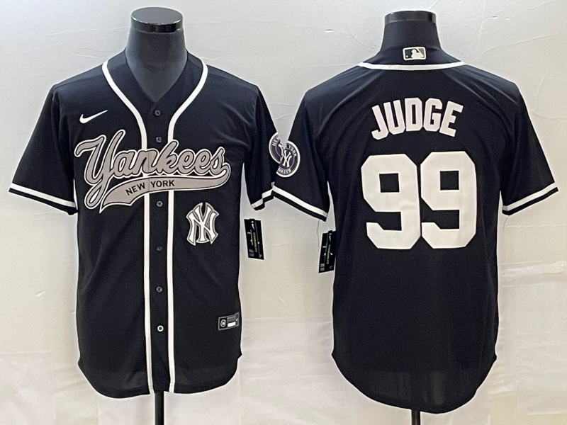 New York Yankees #99 Aaron Judge Black With Patch Cool Base Stitched Jersey