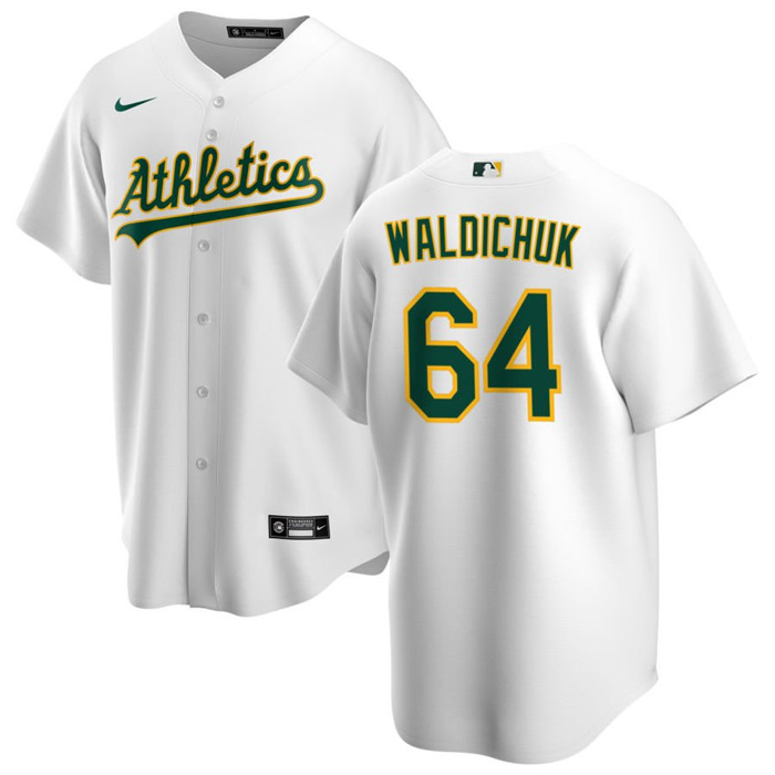 Oakland Athletics #64 Ken Waldichuk White Cool Base Stitched Jersey