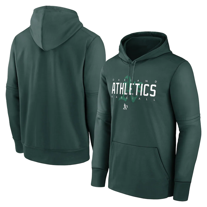 Oakland Athletics Green Pregame Performance Pullover Hoodie