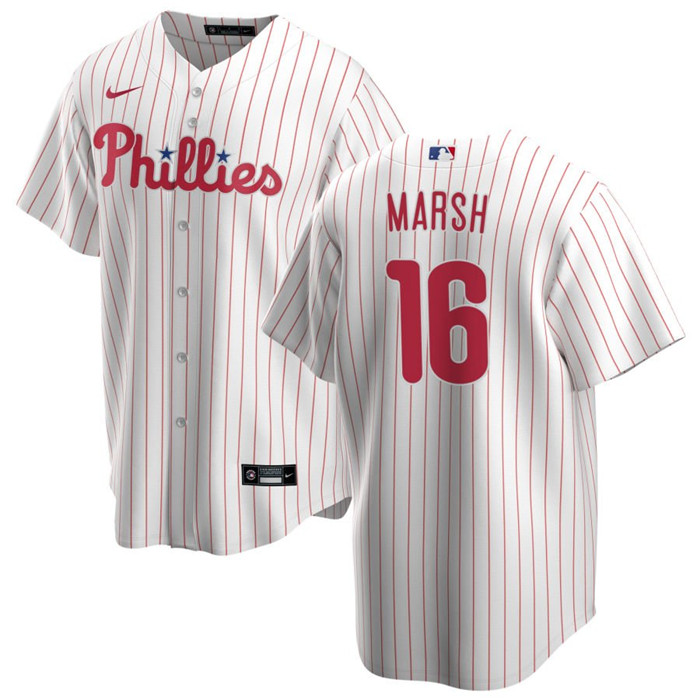 Philadelphia Phillies #16 Brandon Marsh White Cool Base Stitched Jersey