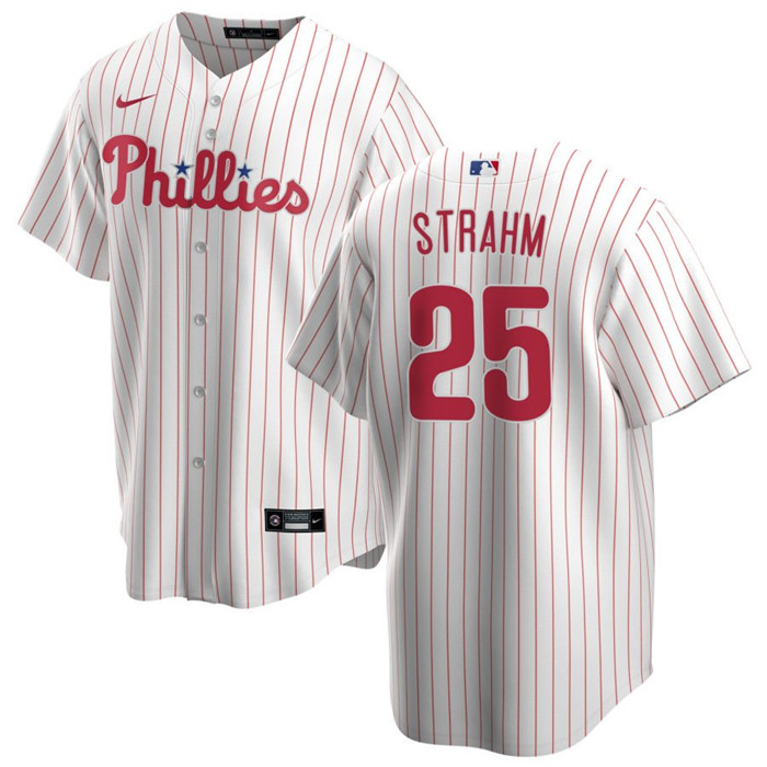Philadelphia Phillies #25 Matt Strahm White Cool Base Stitched Jersey
