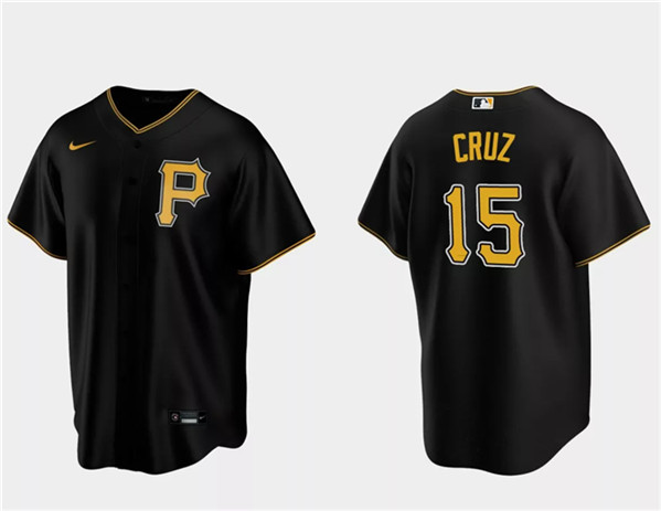 Pittsburgh Pirates #15 Oneil Cruz Black Cool Base Stitched Jersey