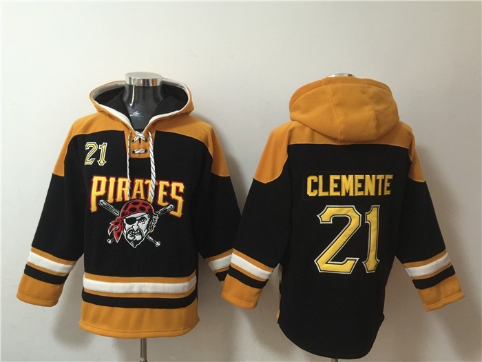 Pittsburgh Pirates #21 Roberto Clemente Ageless Must-Have Lace-Up Pullover Hoodie
