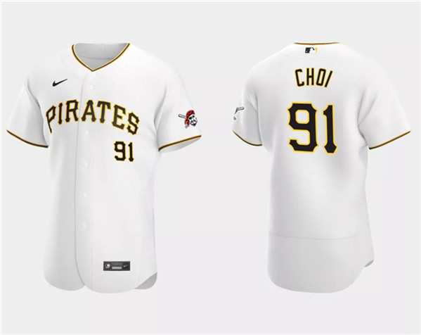 Pittsburgh Pirates #91 Ji Man Choi White Flex Base Stitched Jersey