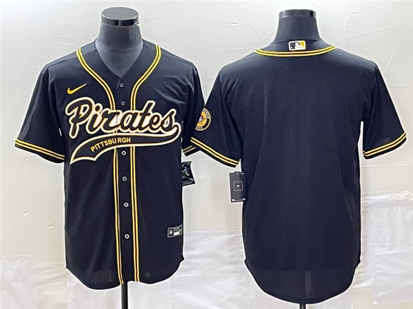 Pittsburgh Pirates Blank Black Cool Base Stitched Jersey