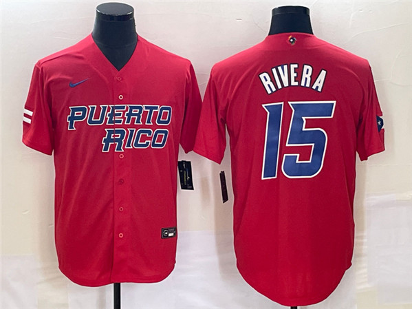 Puerto Rico #15 Emmanuel Rivera 2023 Red World Classic Stitched Jersey