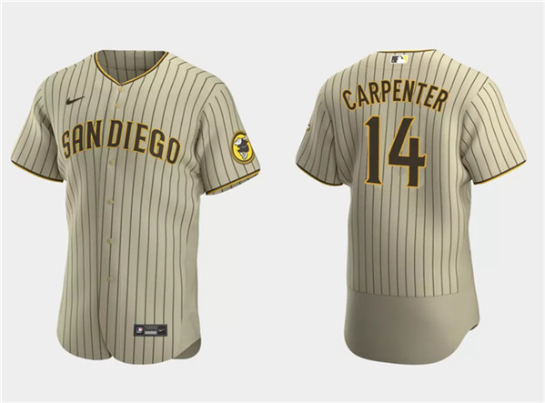 San Diego Padres #14 Matt Carpenter Tan Flex Base Stitched Jersey
