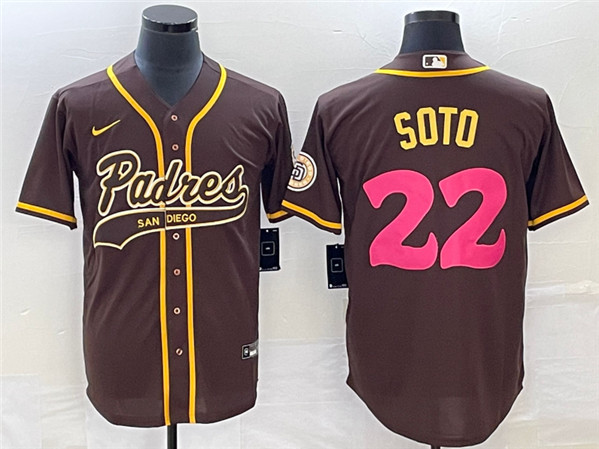 San Diego Padres #22 Juan Soto Brown Cool Base Stitched Jersey
