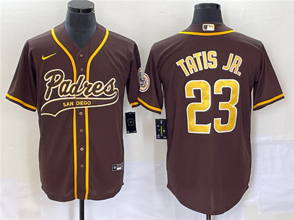 San Diego Padres #23 Fernando Tatis Jr. Brown Cool Base Stitched Jersey
