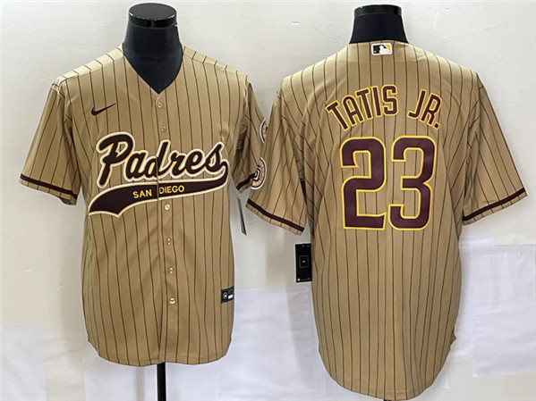 San Diego Padres #23 Fernando Tatis Jr. Tan Cool Base Stitched Jersey