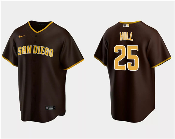 San Diego Padres #25 Tim Hill Brown Cool Base Stitched Jersey