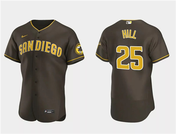 San Diego Padres #25 Tim Hill Brown Flex Base Stitched Jersey