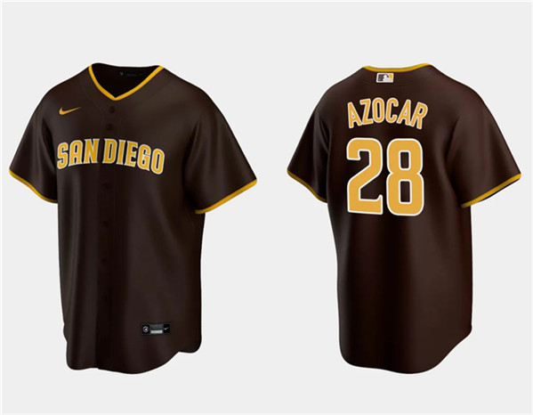 San Diego Padres #28 José Azocar Brown Cool Base Stitched Jersey