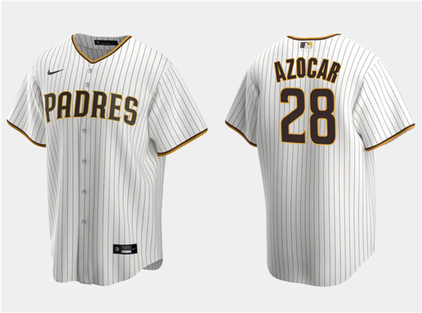 San Diego Padres #28 José Azocar White Cool Base Stitched Jersey
