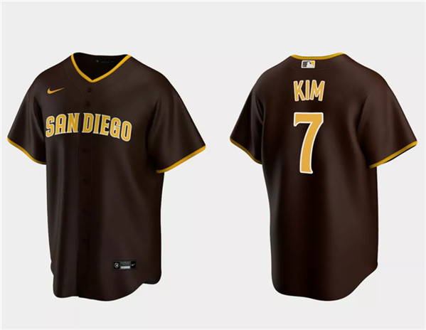 San Diego Padres #7 Ha-Seong Kim Brown Cool Base Stitched Jersey