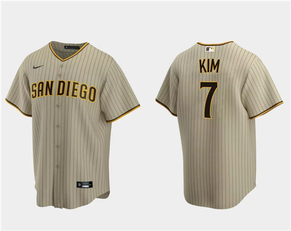 San Diego Padres #7 Ha-Seong Kim Tan Cool Base Stitched Jersey