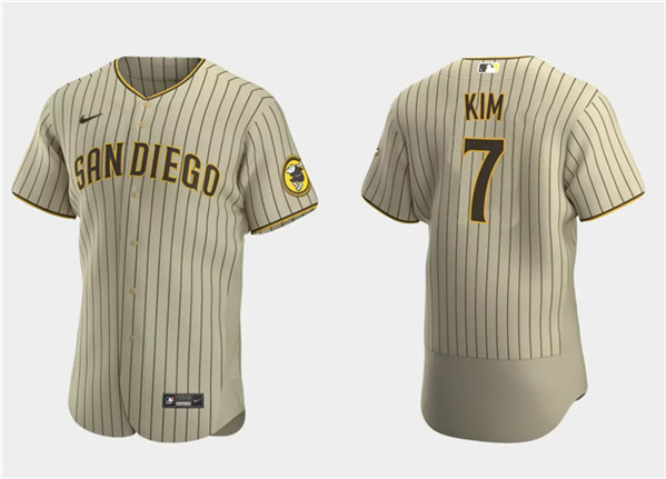 San Diego Padres #7 Ha-Seong Kim Tan Flex Base Stitched Jersey