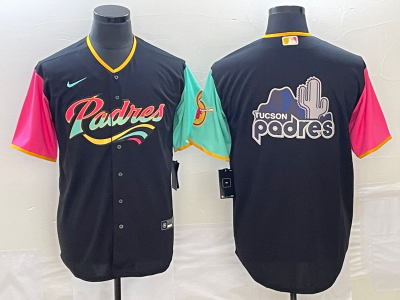 San Diego Padres Black Team Big Logo City Connect Cool Base Stitched Jersey