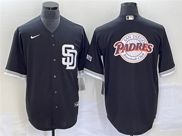 San Diego Padres Black Team Big Logo Cool Base Stitched Jersey