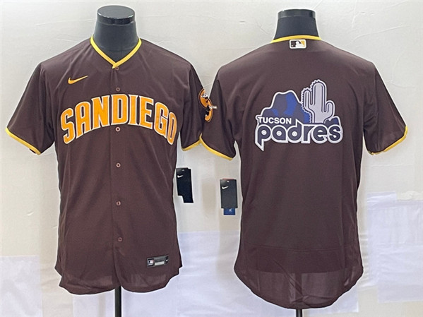 San Diego Padres Brown Team Big Logo Cool Base Stitched Jersey