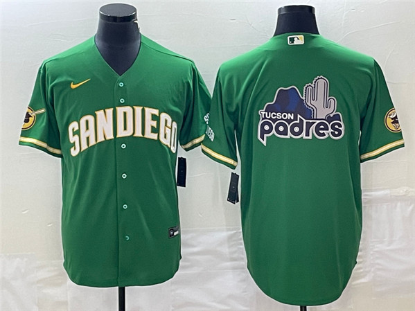 San Diego Padres Green Team Big Logo Cool Base Stitched Jersey 002
