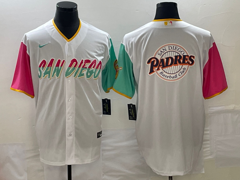 San Diego Padres White Team Big Logo City Connect Cool Base Stitched Jersey