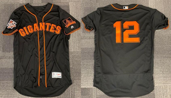 San Francisco Giants #12 Joe Panik Black 2018 Flex Base Stitched Jersey