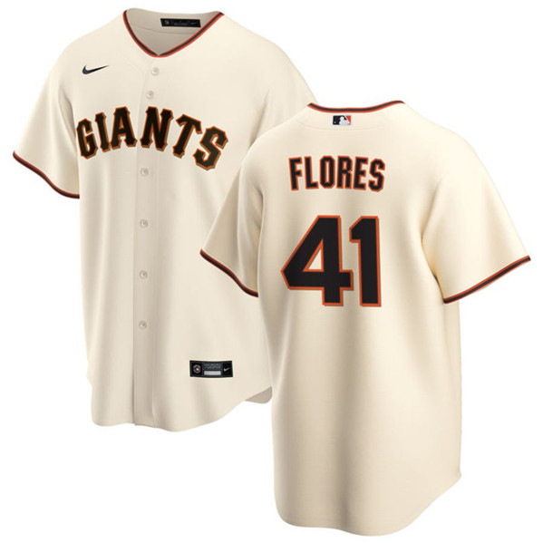 San Francisco Giants #41 Wilmer Flores Cream Cool Base Stitched Jersey
