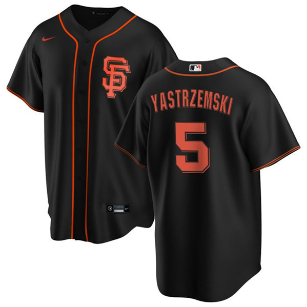 San Francisco Giants #5 Mike Yastrzemski Black Cool Base Stitched Jersey
