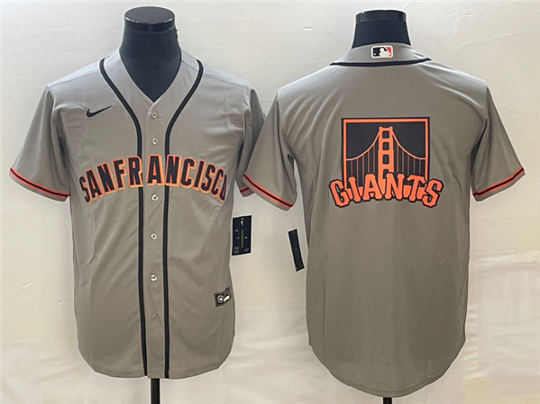 San Francisco Giants Gray Team Big Logo Cool Base Stitched Jersey