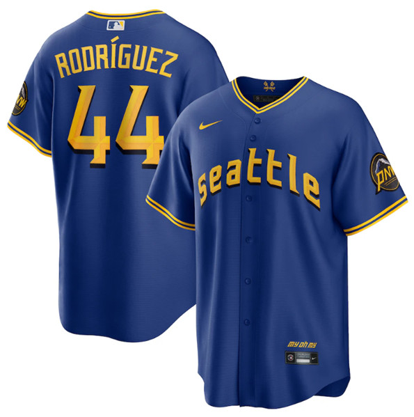 Seattle Mariners #44 Julio Rodriguez Royal 2023 City Connect Cool Base Stitched Jersey