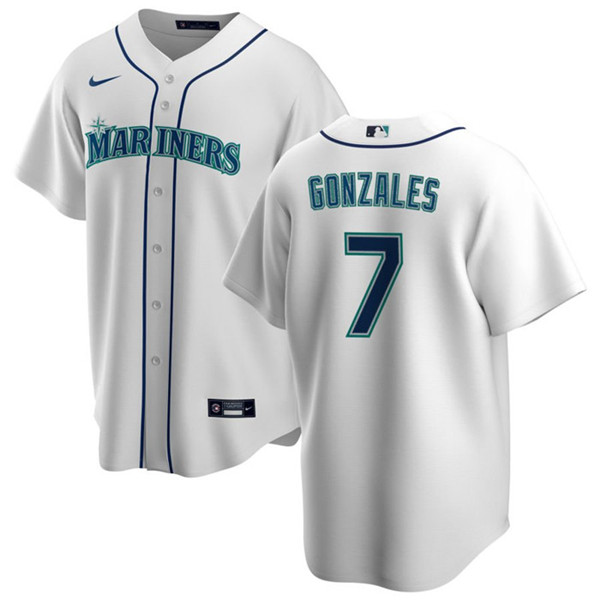 Seattle Mariners #7 Marco Gonzales White Cool Base Stitched Jersey
