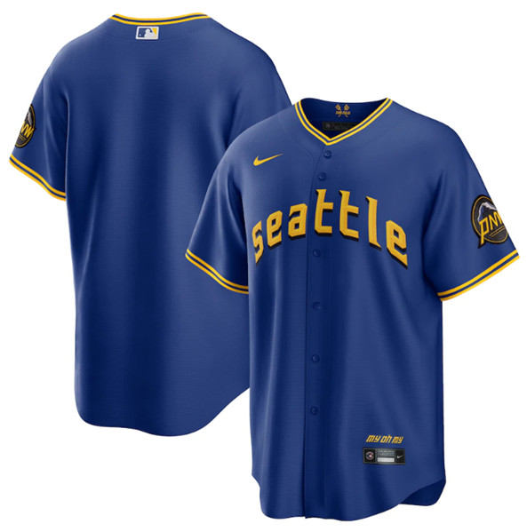 Seattle Mariners Blank Royal 2023 City Connect Cool Base Stitched Jersey