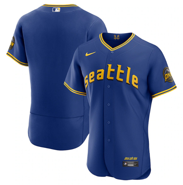 Seattle Mariners Blank Royal 2023 City Connect Flex Base Stitched Jersey